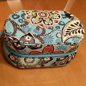 Vera Bradley jewelry box blue and brown